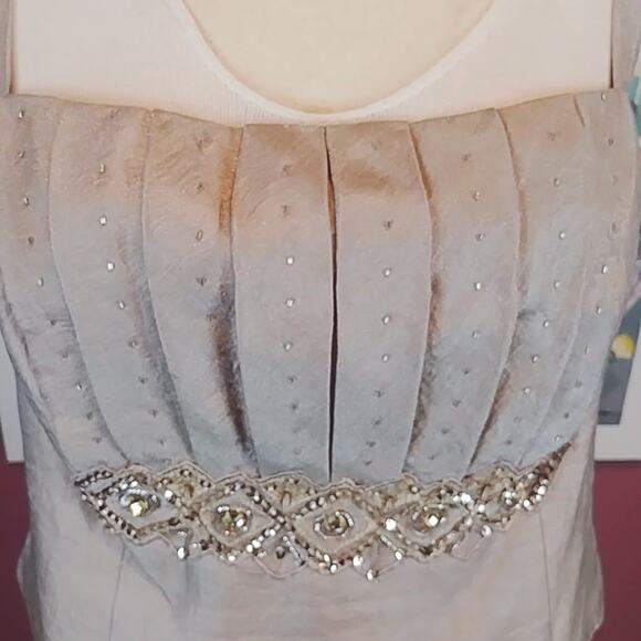 David’s Bridal Shimmer Jacket Dress Taupe 12 Women Petite - Picture 5 of 8